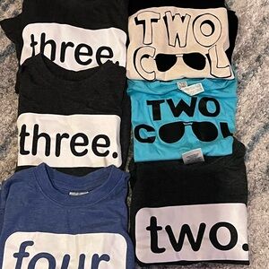 Birthday shirts, sizes 2-4, Graphic T-Shirts for photo shoots and birthdays